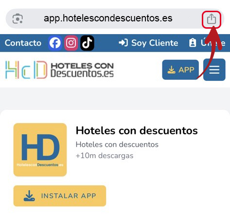 Pulsa el botón 'Compartir'
