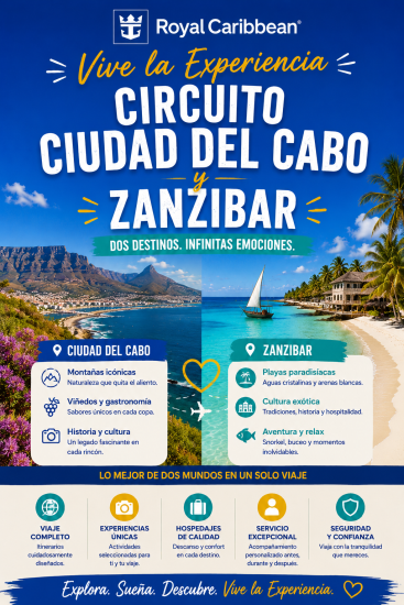 Descubre Ciudad del Cabo y Zanzíbar