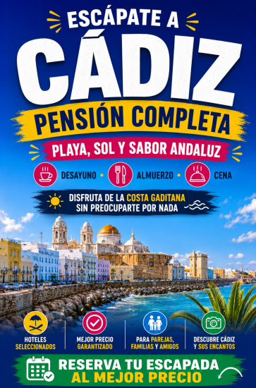 Escapada a Cádiz en pensión completa